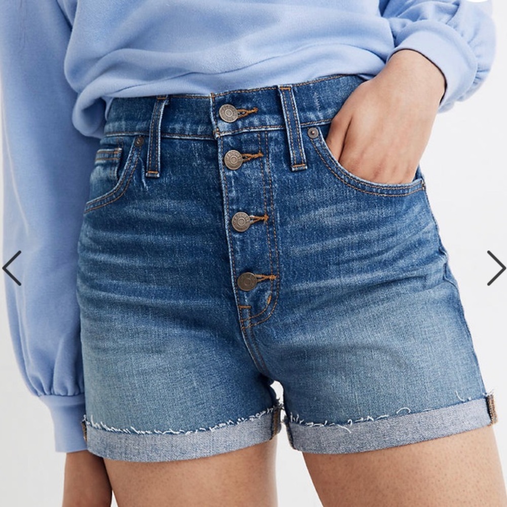 NWT Madewell High Rise Button Front Denim Shorts
